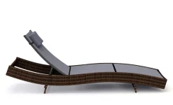 Liegestuhl Rattan WAVE braun