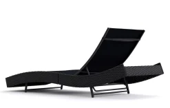 Liegestuhl Rattan WAVE schwarz