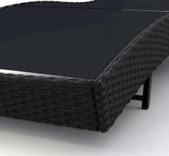 Liegestuhl Rattan WAVE schwarz