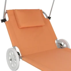 Liegestuhl SALINE mit Rollen orange