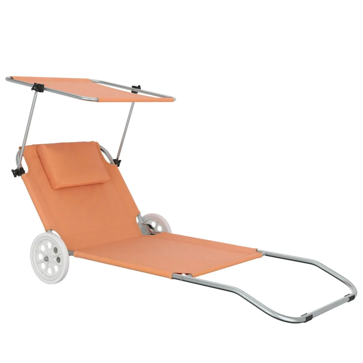 Liegestuhl SALINE mit Rollen orange