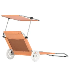 Liegestuhl SALINE mit Rollen orange
