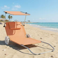 Liegestuhl SALINE mit Rollen orange