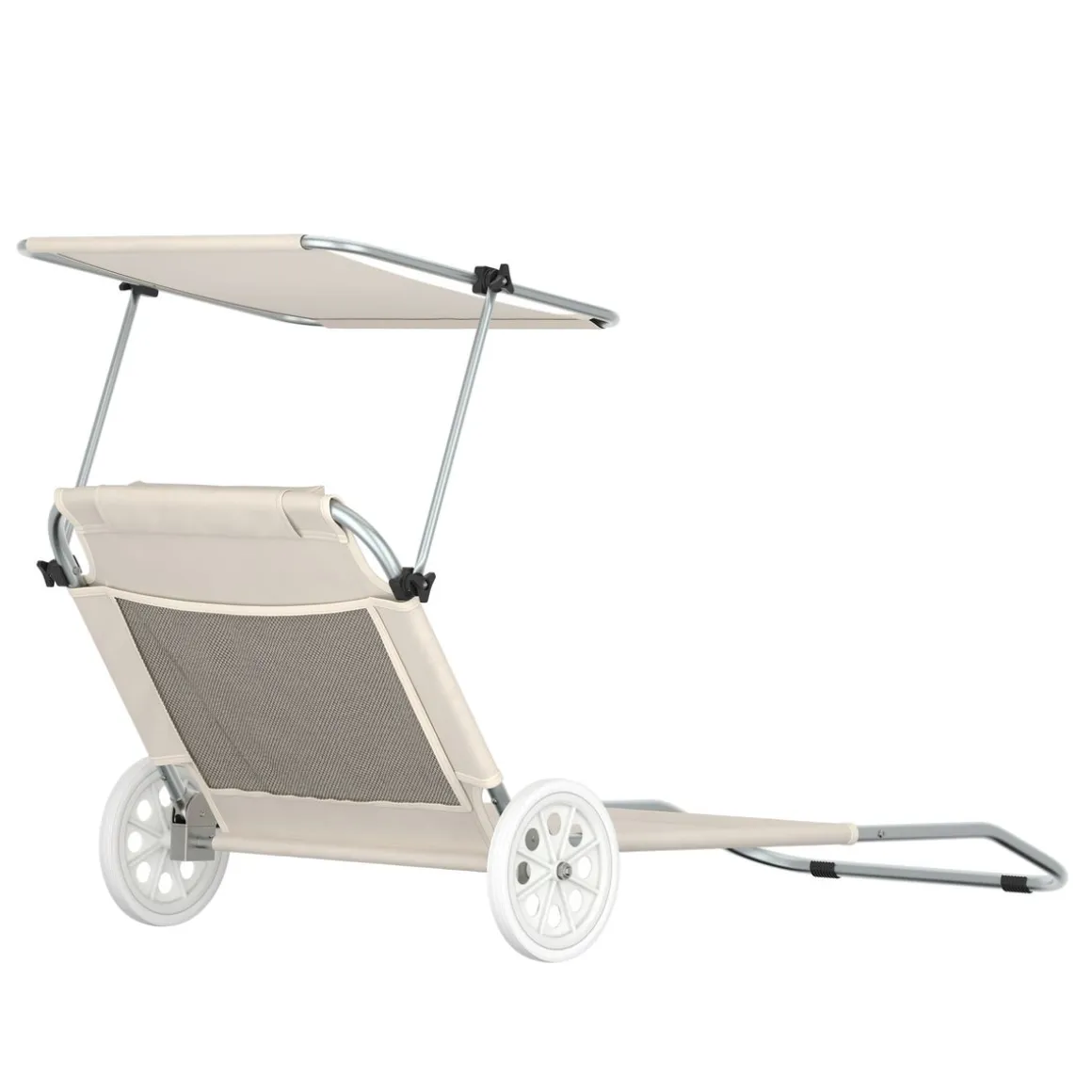 Liegestuhl SALINE mit Rollen beige