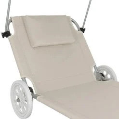 Liegestuhl SALINE mit Rollen beige