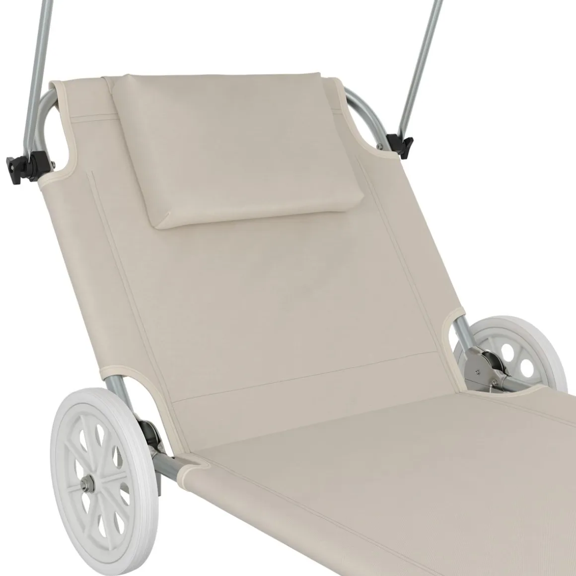Liegestuhl SALINE mit Rollen beige