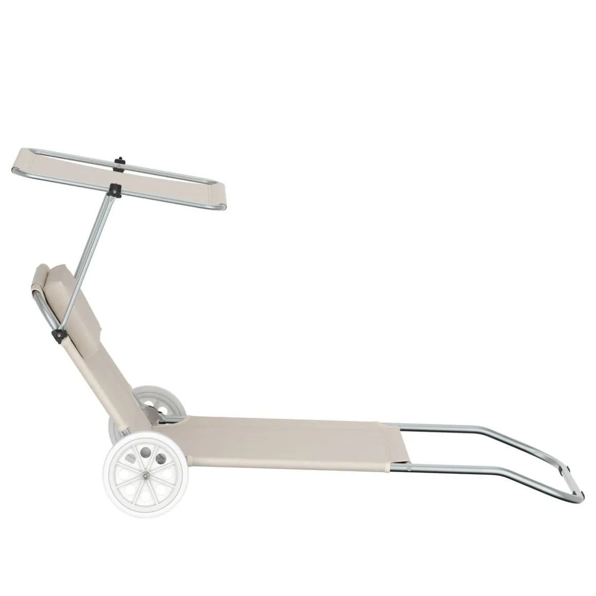 Liegestuhl SALINE mit Rollen beige