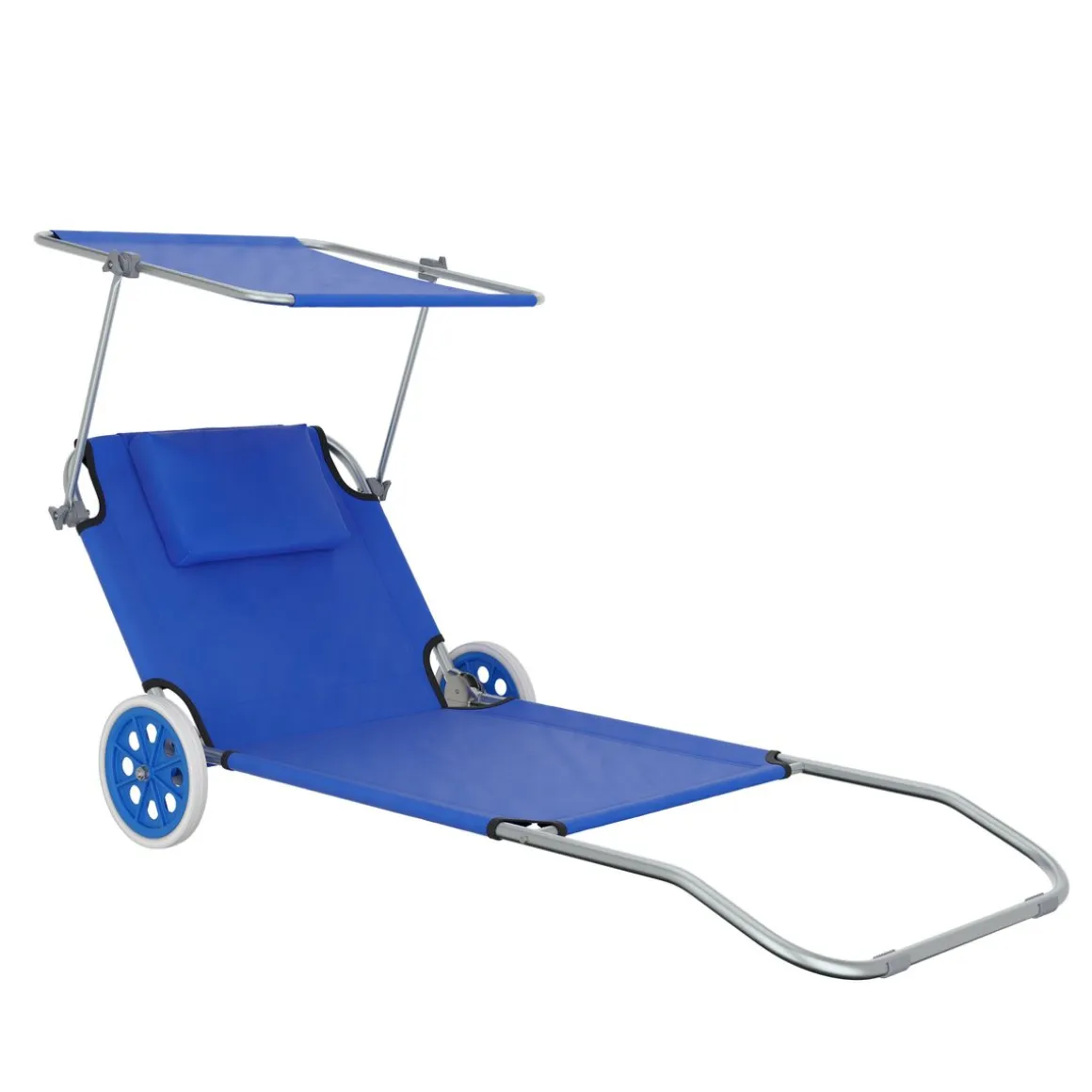 Liegestuhl SALINE mit Rollen blau