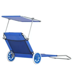 Liegestuhl SALINE mit Rollen blau