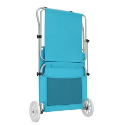 Liegestuhl SALINE mit Rollen hellblau