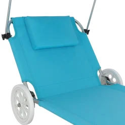 Liegestuhl SALINE mit Rollen hellblau