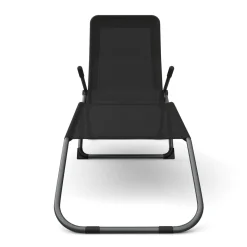 Liegestuhl schwarz 2er Set
