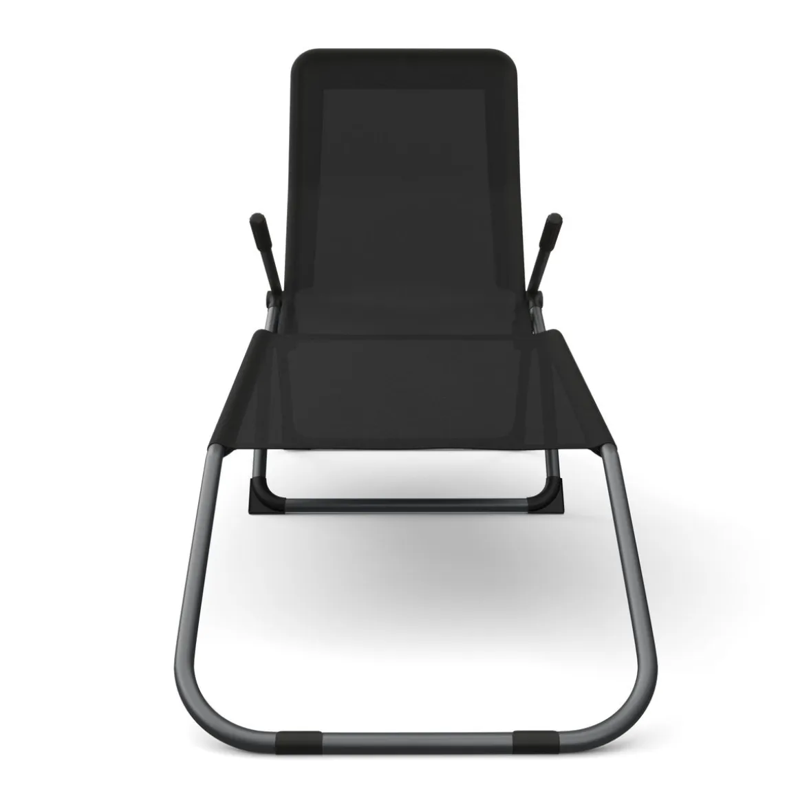 Liegestuhl schwarz 2er Set