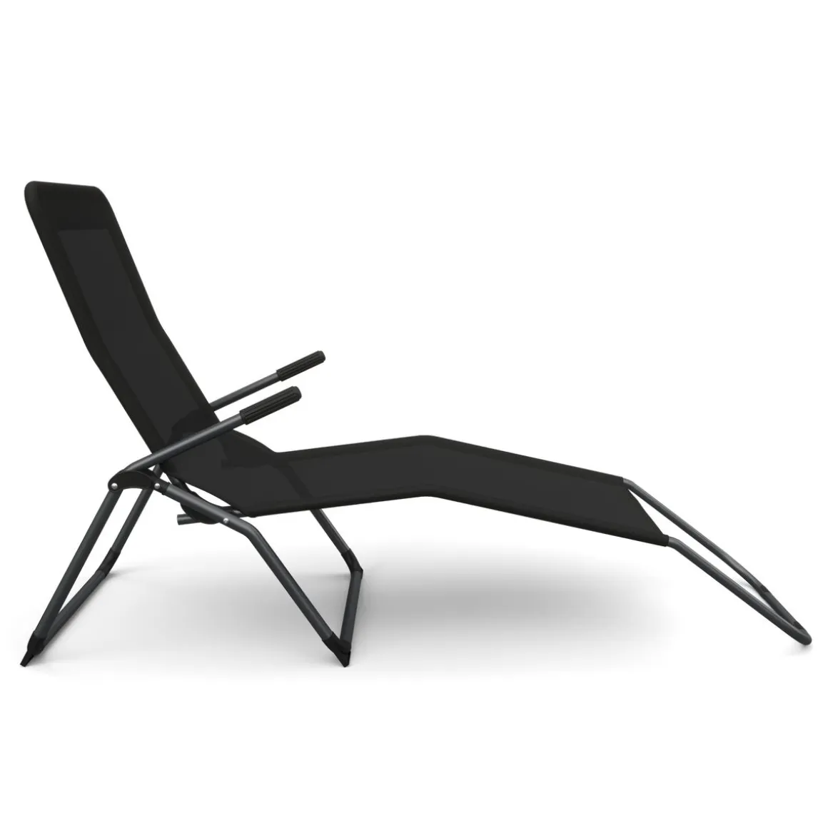 Liegestuhl schwarz 2er Set