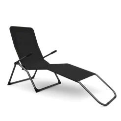 Liegestuhl schwarz 2er Set