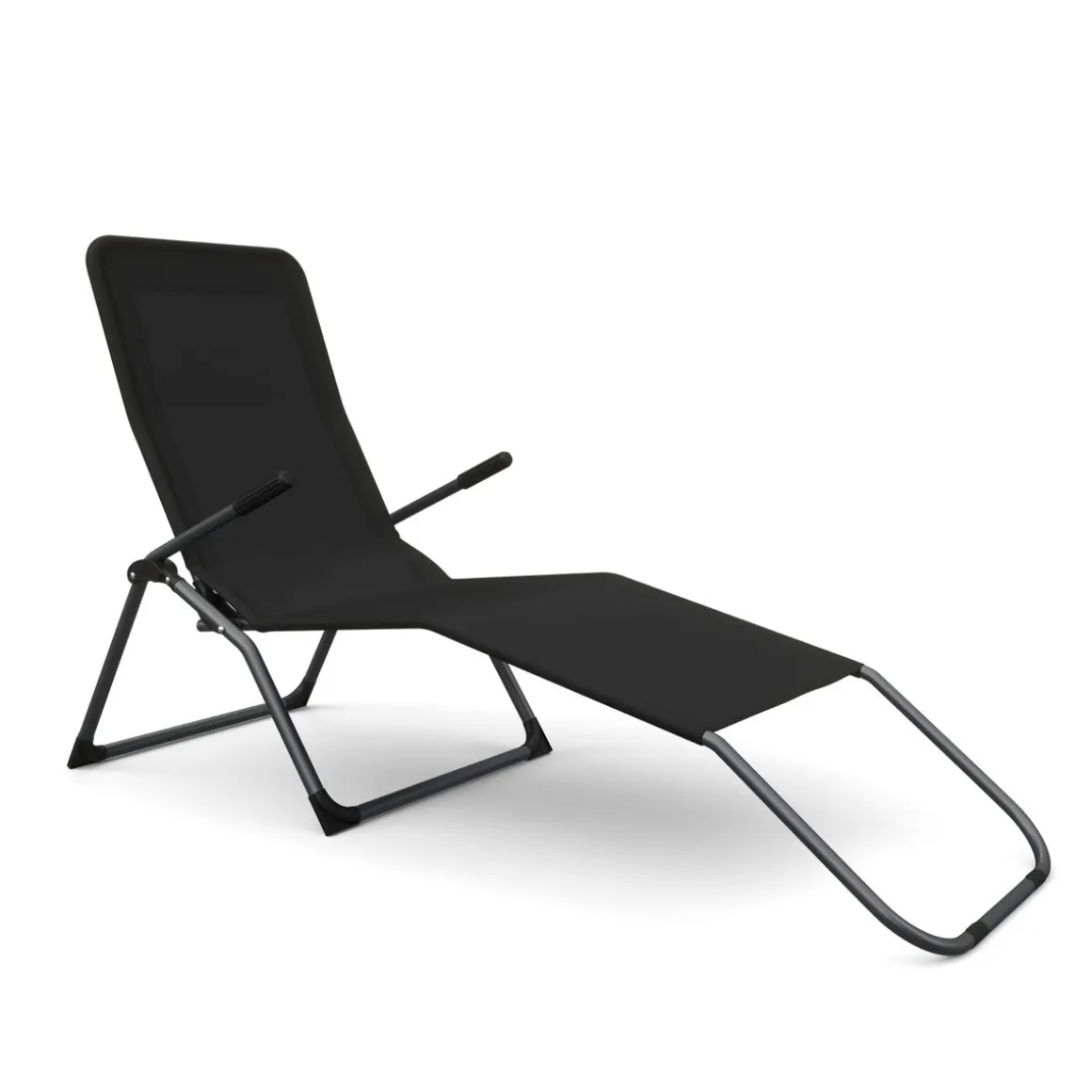 Liegestuhl schwarz 2er Set