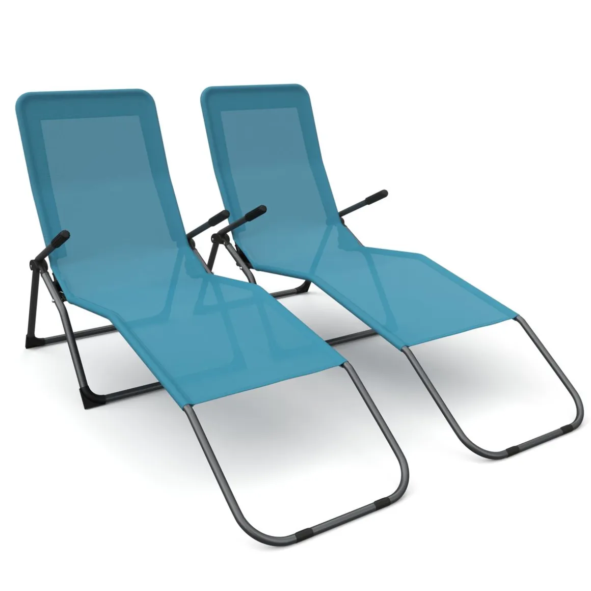 Liegestuhl türkis 2er Set