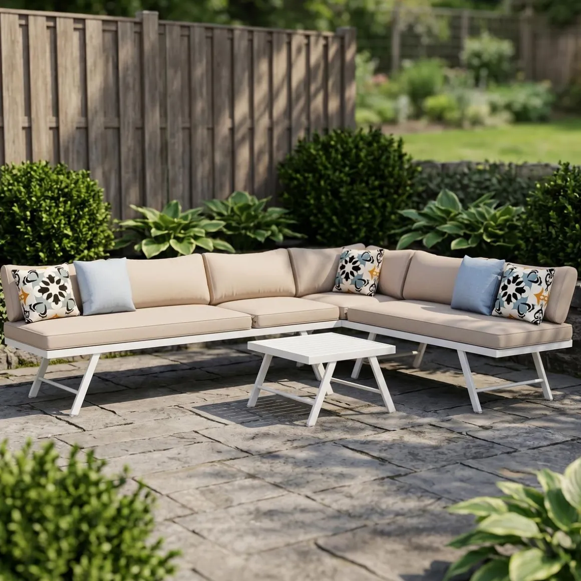 Lounge CALVI multifunktional beige/weiss