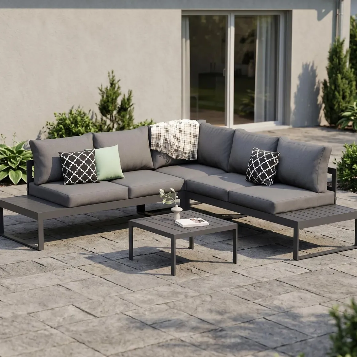 Lounge CAMILA anthrazit/schwarz