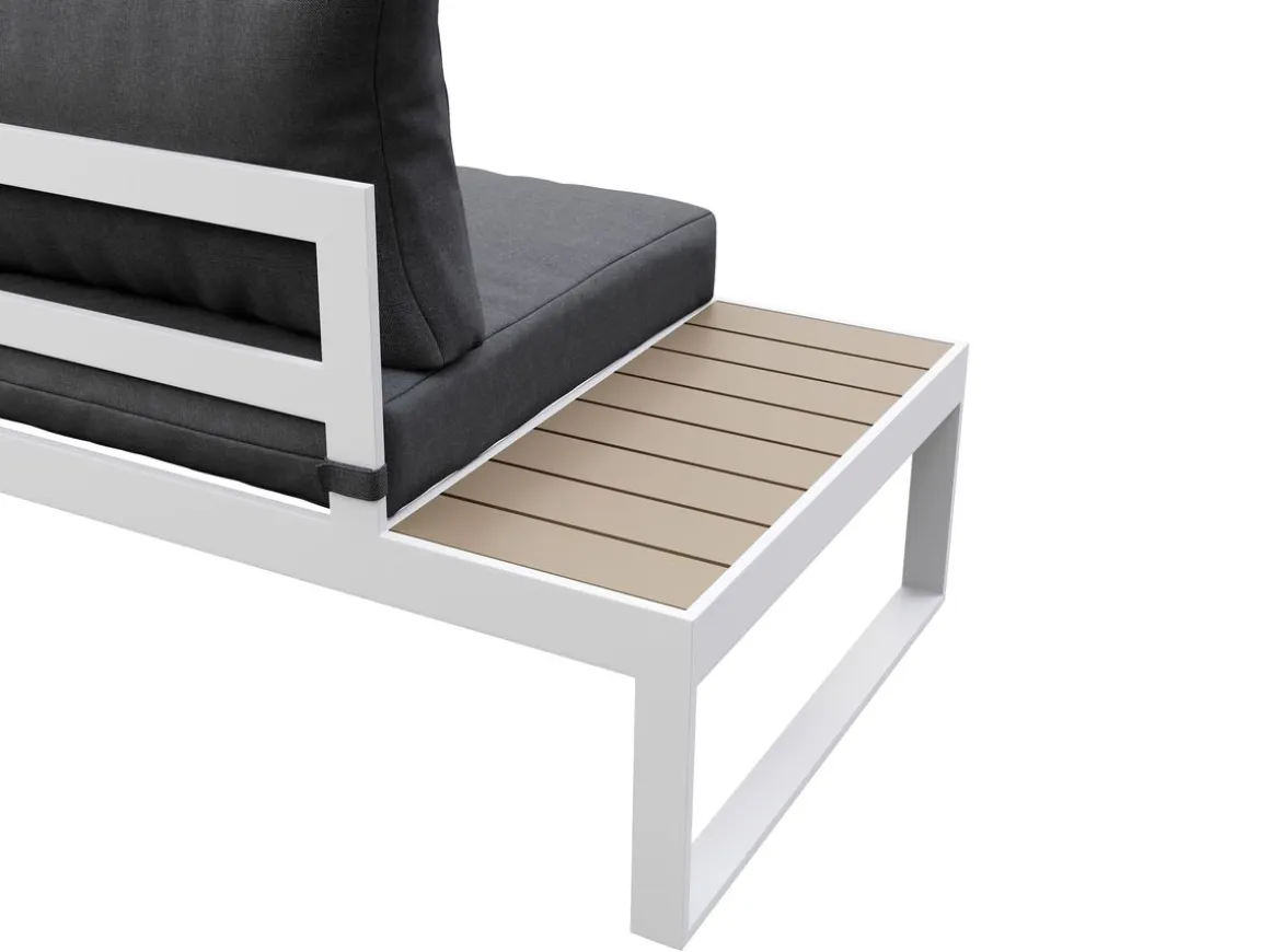 Lounge CAMILA anthrazit/weiss/braun
