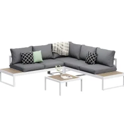 Lounge CAMILA anthrazit/weiss/braun