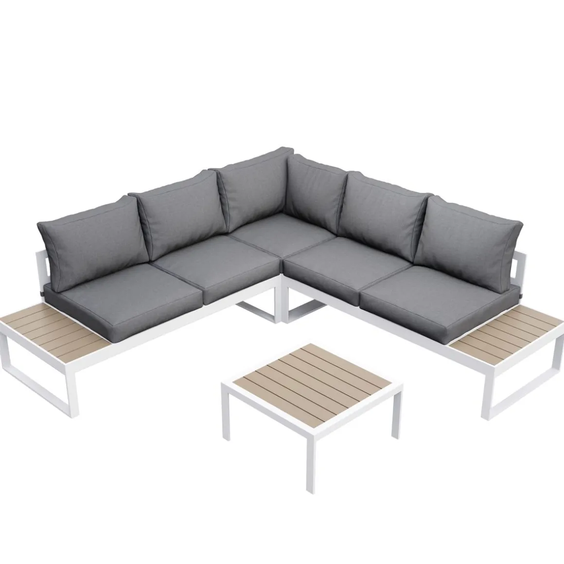 Lounge CAMILA anthrazit/weiss/braun