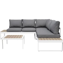 Lounge CAMILA anthrazit/weiss/braun