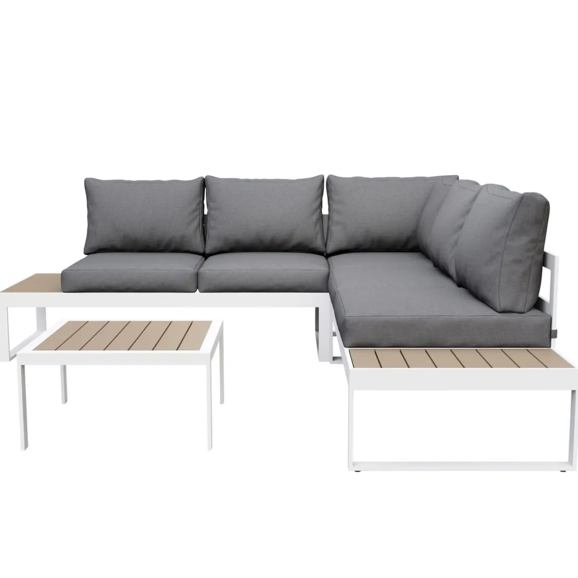 Lounge CAMILA anthrazit/weiss/braun