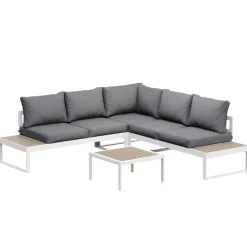 Lounge CAMILA anthrazit/weiss/braun
