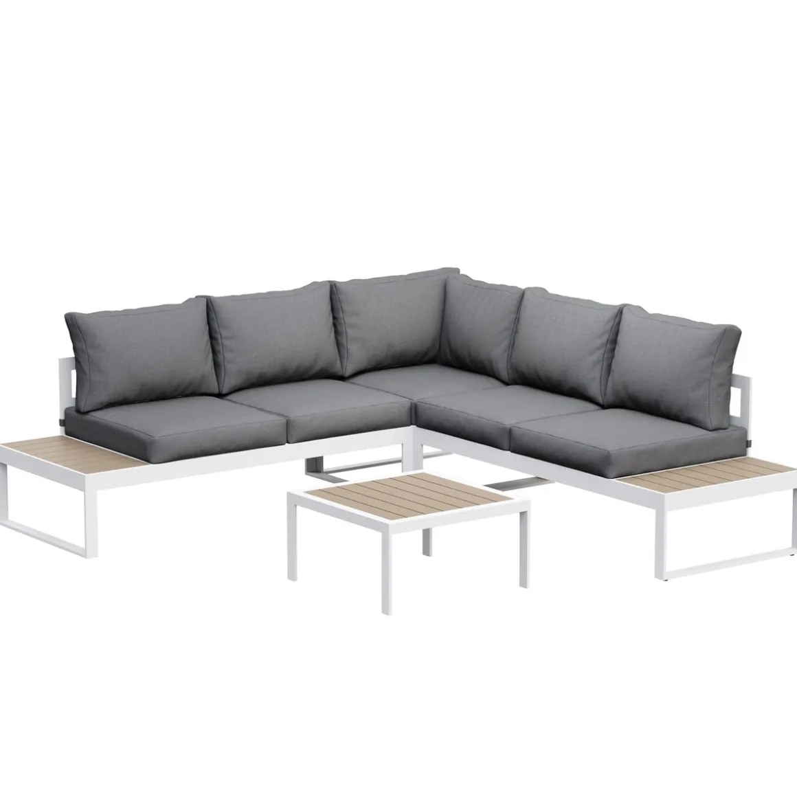 Lounge CAMILA anthrazit/weiss/braun
