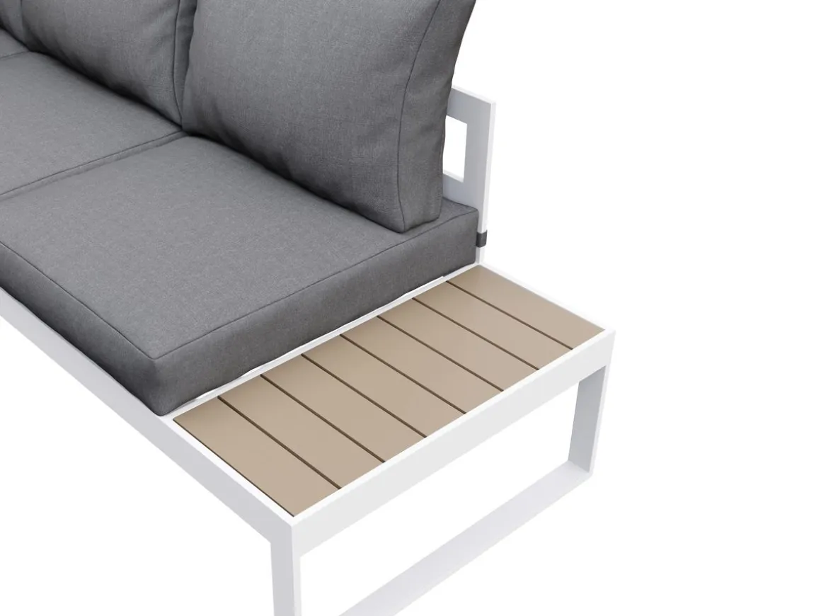 Lounge CAMILA anthrazit/weiss/braun
