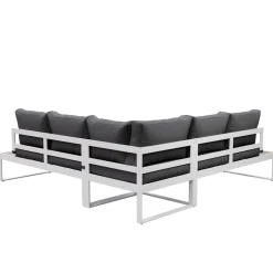 Lounge CAMILA anthrazit/weiss/braun