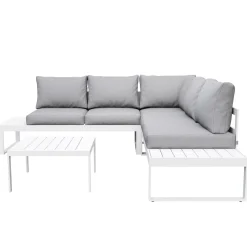 Lounge CAMILA hellgrau/weiss