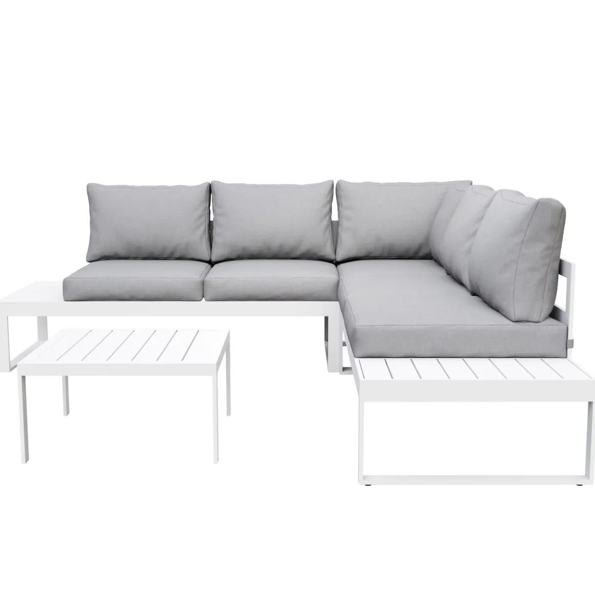 Lounge CAMILA hellgrau/weiss