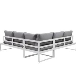 Lounge CAMILA hellgrau/weiss
