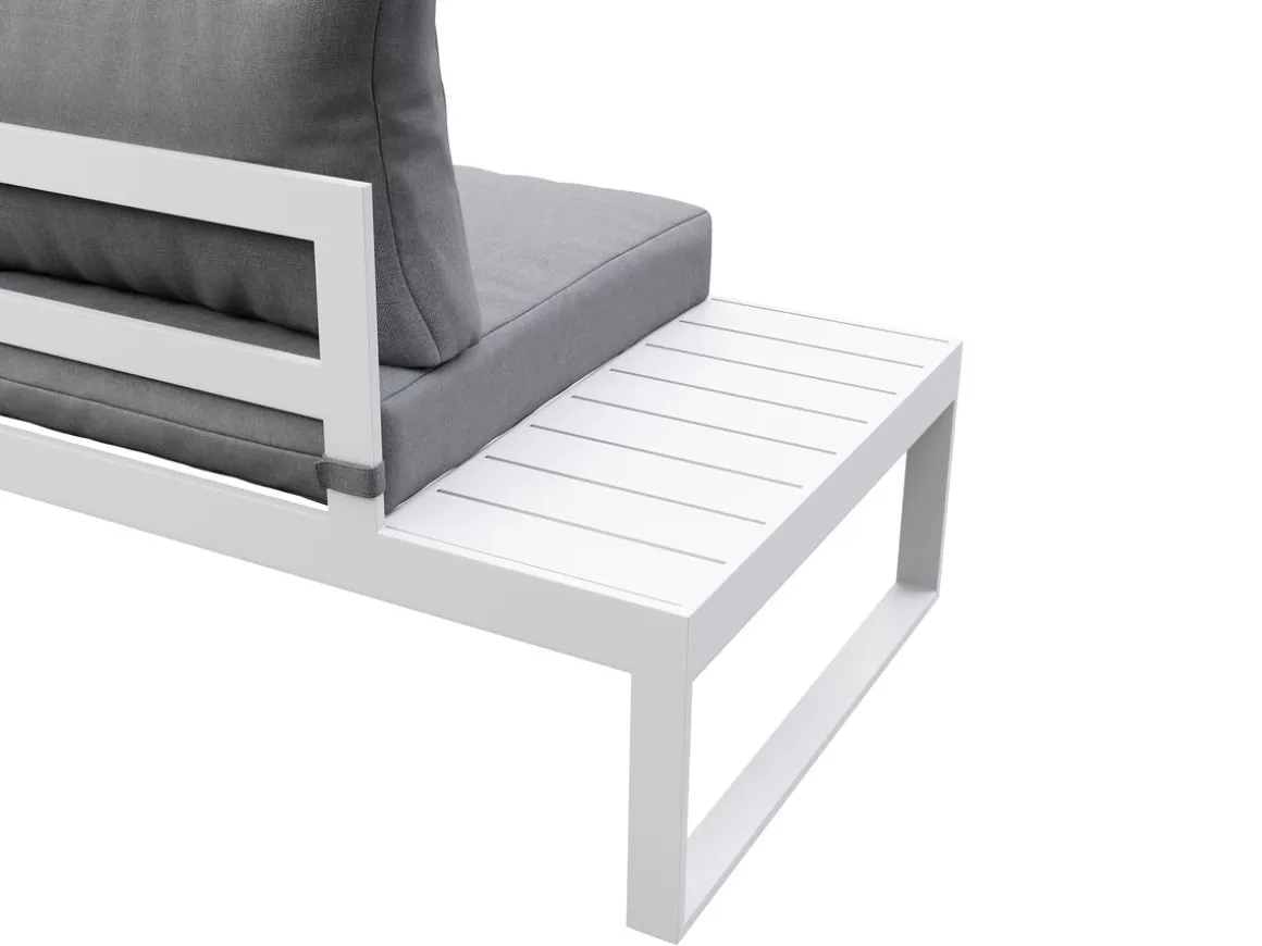 Lounge CAMILA hellgrau/weiss
