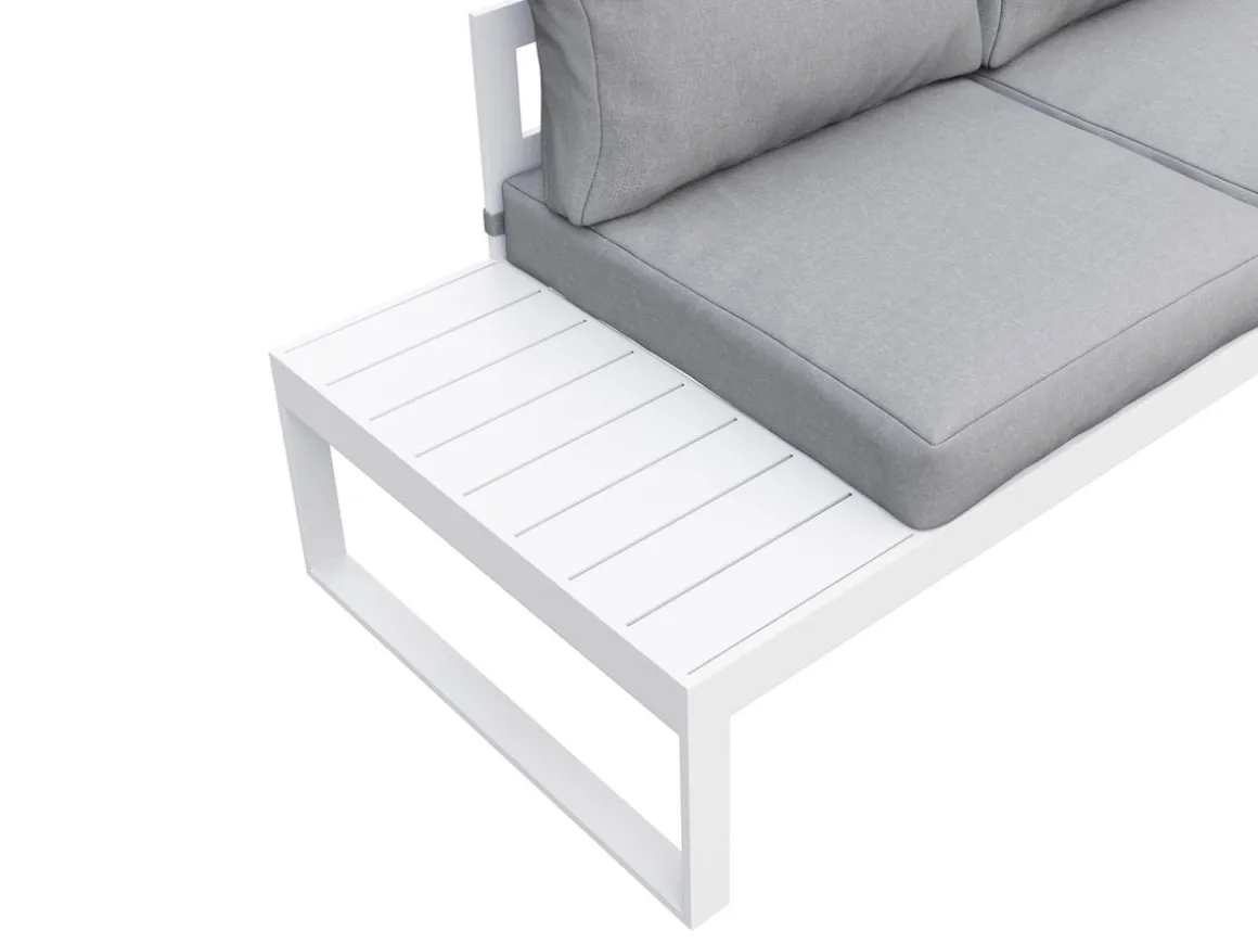 Lounge CAMILA hellgrau/weiss