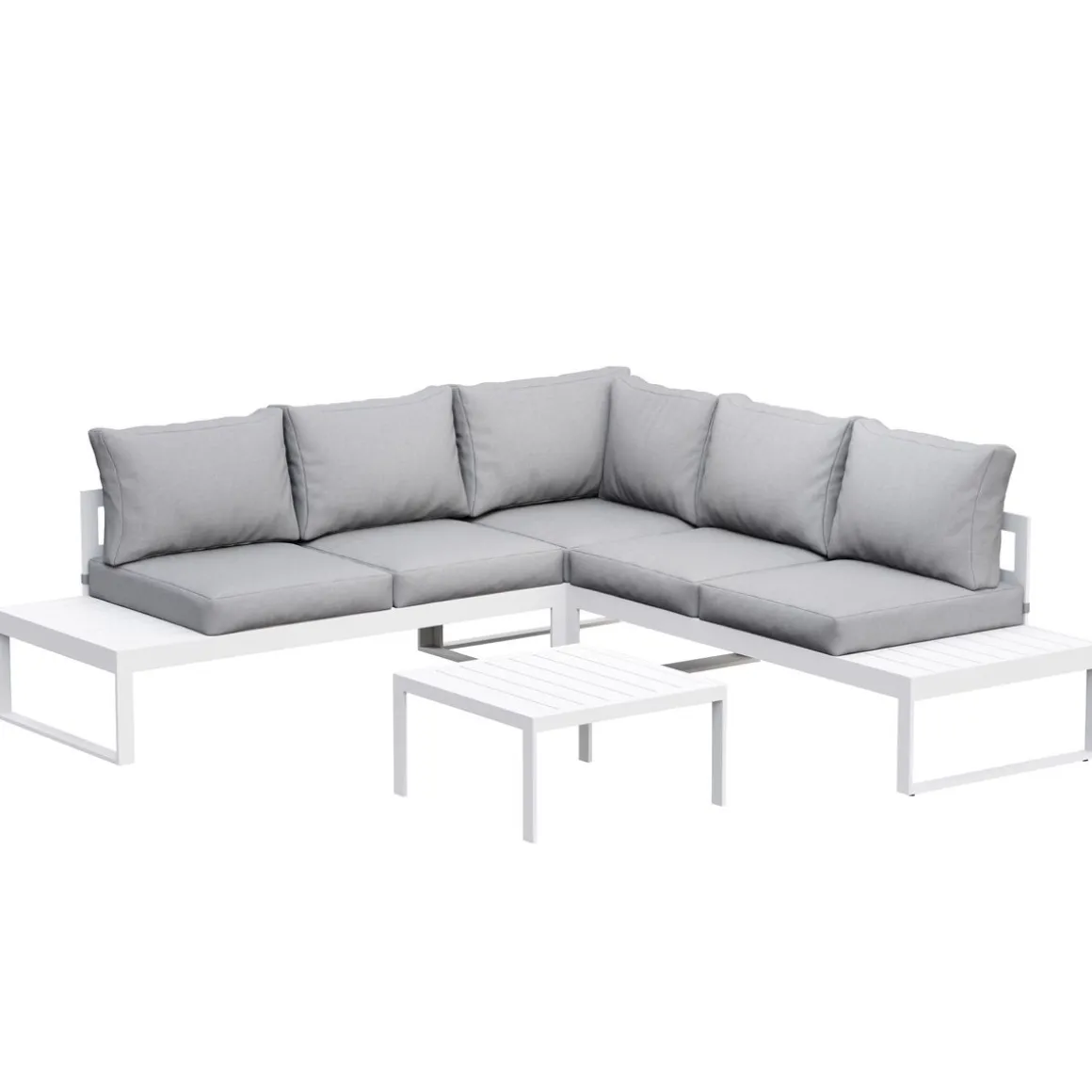 Lounge CAMILA hellgrau/weiss