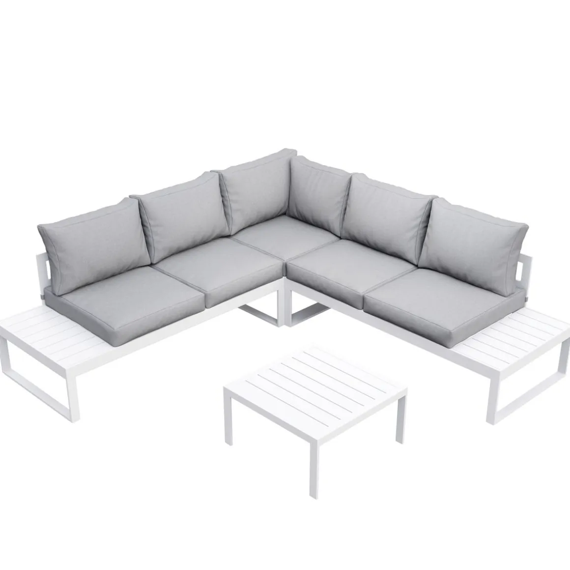 Lounge CAMILA hellgrau/weiss
