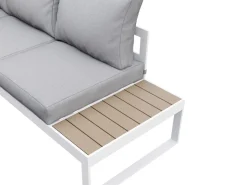 Lounge CAMILA hellgrau/weiss/braun