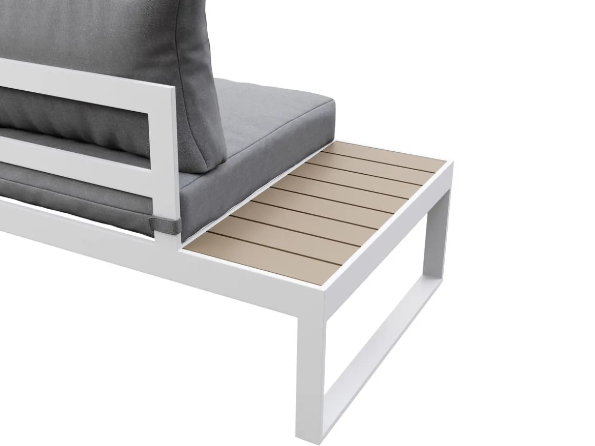 Lounge CAMILA hellgrau/weiss/braun