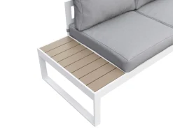 Lounge CAMILA hellgrau/weiss/braun