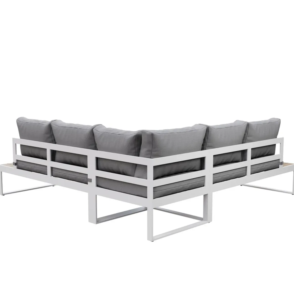 Lounge CAMILA hellgrau/weiss/braun