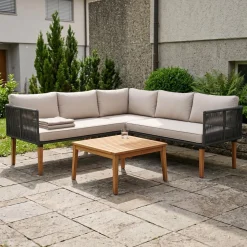 Lounge DELGADA schwarz/natur/hellgrau