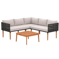 Lounge DELGADA schwarz/natur/hellgrau