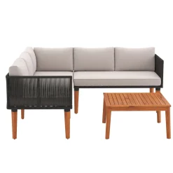 Lounge DELGADA schwarz/natur/hellgrau