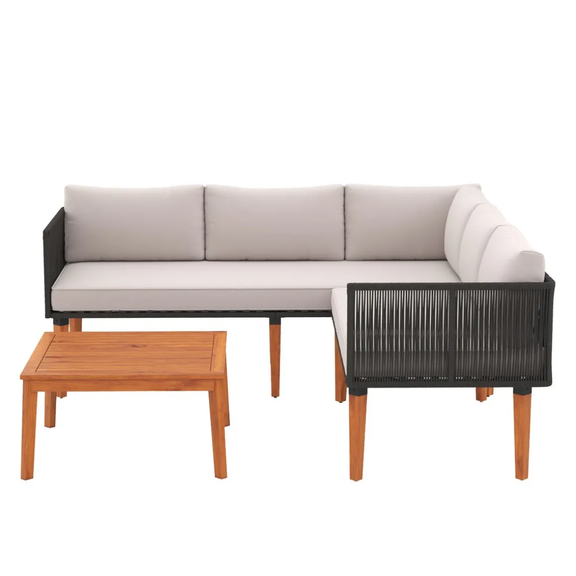 Lounge DELGADA schwarz/natur/hellgrau