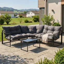 Lounge FLORENZIA anthrazit/schwarz