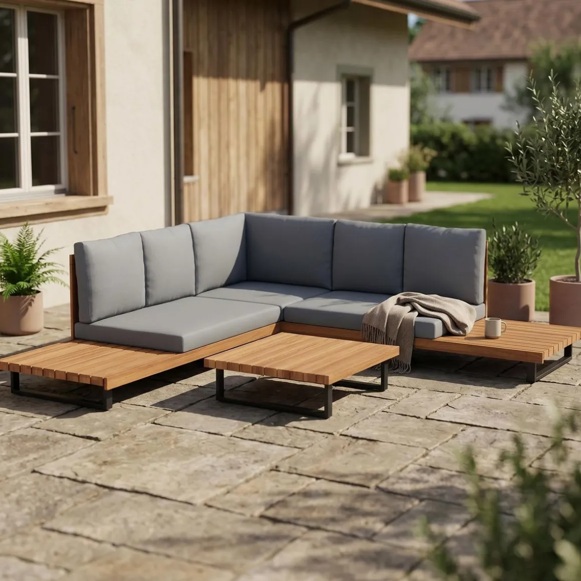 Lounge Holz ALCAZAR natur/anthrazit