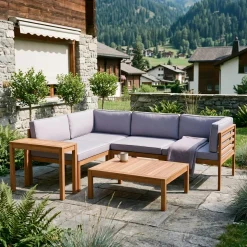 Lounge Holz ALTEA natur/grau